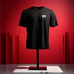 Black round neck T-shirt