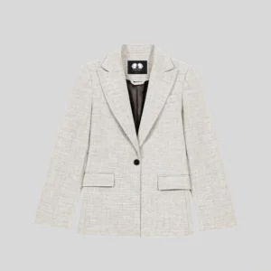 Textured Print Formal Coat