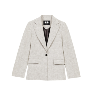 Textured Print Formal Coat